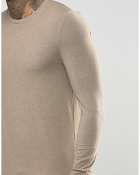 T-shirt à manche longue marron clair Asos