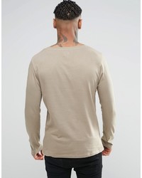 T-shirt à manche longue marron clair Asos