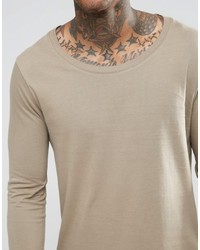 T-shirt à manche longue marron clair Asos