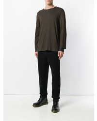 T-shirt à manche longue marron foncé Chalayan