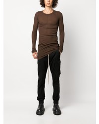 T-shirt à manche longue marron foncé Rick Owens