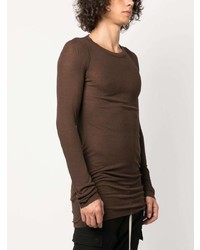 T-shirt à manche longue marron foncé Rick Owens