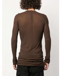 T-shirt à manche longue marron foncé Rick Owens