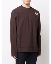 T-shirt à manche longue marron foncé Jil Sander