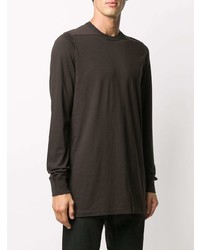 T-shirt à manche longue marron foncé Rick Owens