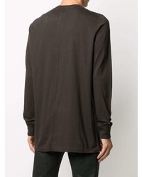 T-shirt à manche longue marron foncé Rick Owens