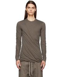 T-shirt à manche longue marron foncé Rick Owens