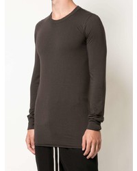 T-shirt à manche longue marron foncé Rick Owens