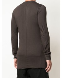 T-shirt à manche longue marron foncé Rick Owens