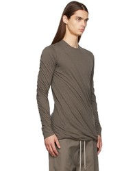 T-shirt à manche longue marron foncé Rick Owens