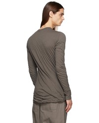 T-shirt à manche longue marron foncé Rick Owens