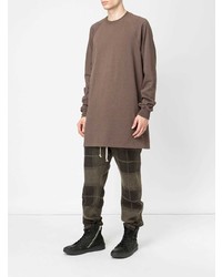 T-shirt à manche longue marron Rick Owens