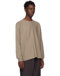 T-shirt à manche longue marron Homme Plissé Issey Miyake