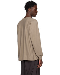 T-shirt à manche longue marron Homme Plissé Issey Miyake