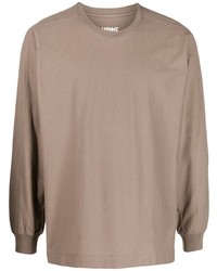 T-shirt à manche longue marron Homme Plissé Issey Miyake