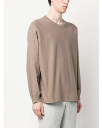 T-shirt à manche longue marron Homme Plissé Issey Miyake