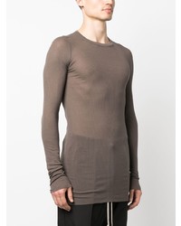 T-shirt à manche longue marron Rick Owens