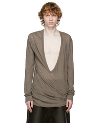 T-shirt à manche longue marron Rick Owens