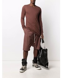 T-shirt à manche longue marron Rick Owens