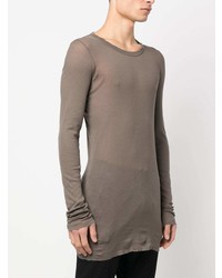 T-shirt à manche longue marron Rick Owens