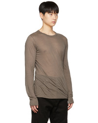 T-shirt à manche longue marron Rick Owens