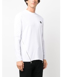 T-shirt à manche longue matelassé blanc Philipp Plein
