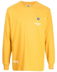 T-shirt à manche longue moutarde AAPE BY A BATHING APE