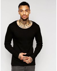 T-shirt à manche longue noir Asos