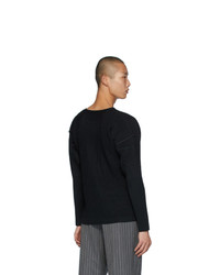 T-shirt à manche longue noir Homme Plissé Issey Miyake