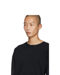 T-shirt à manche longue noir Homme Plissé Issey Miyake