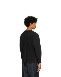 T-shirt à manche longue noir Homme Plissé Issey Miyake