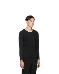 T-shirt à manche longue noir Homme Plissé Issey Miyake