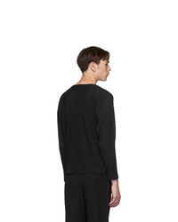 T-shirt à manche longue noir Homme Plissé Issey Miyake