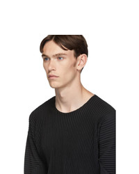 T-shirt à manche longue noir Homme Plissé Issey Miyake