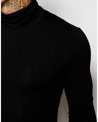 T-shirt à manche longue noir Asos