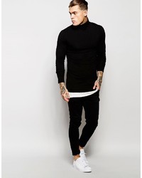 T-shirt à manche longue noir Asos