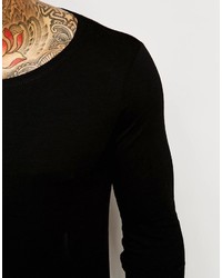 T-shirt à manche longue noir Asos