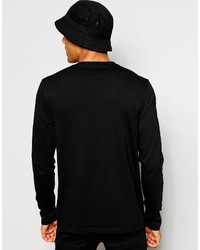 T-shirt à manche longue noir Asos