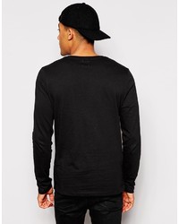 T-shirt à manche longue noir Asos