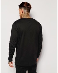 T-shirt à manche longue noir Asos