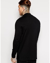 T-shirt à manche longue noir Asos