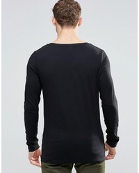 T-shirt à manche longue noir Asos