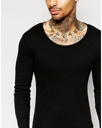 T-shirt à manche longue noir Asos