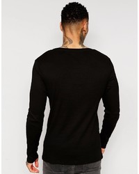 T-shirt à manche longue noir Asos