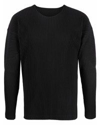 T-shirt à manche longue noir Homme Plissé Issey Miyake