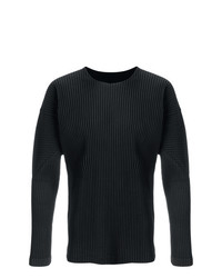 T-shirt à manche longue noir Homme Plissé Issey Miyake