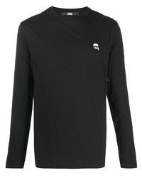 T-shirt à manche longue noir Karl Lagerfeld