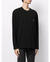 T-shirt à manche longue noir Solid Homme