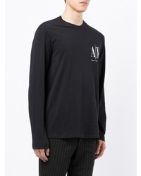 T-shirt à manche longue noir Armani Exchange