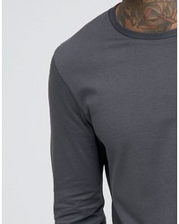 T-shirt à manche longue noir Asos